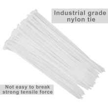 Cleme de cablu transparente din nailon, 200 mm, 1000 buc.