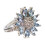Women's 925 Sterling Silver Ring with White Sapphire and 4