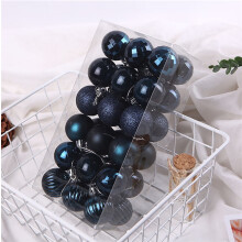 Black Shatterproof Christmas Ball Ornaments 36 pcs
