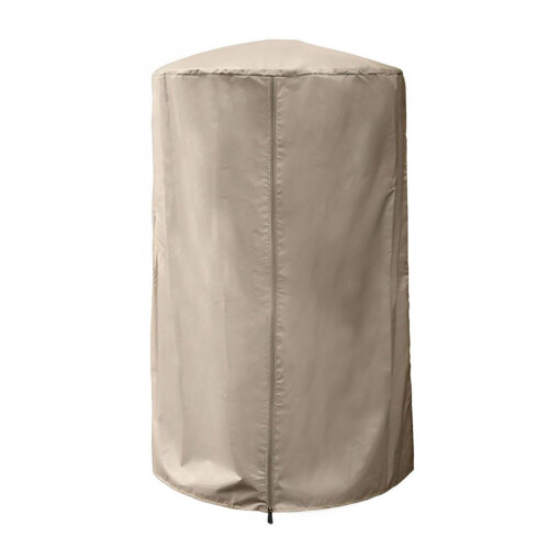 Housse imperméable beige pour chauffage de terrasse extérieure