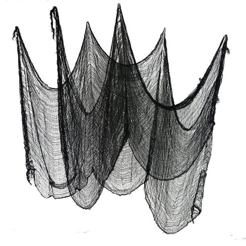 Tapeçaria de gaze preta Honeeladyy Halloween 29,9 x 78 polegadas