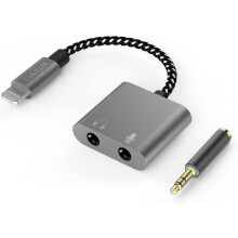 Lightning-naar-3,5 mm TRS-microfoonadapter met hoofdtelefoonaansluiting