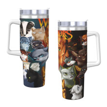 Warriors Cats geïsoleerde drinkbeker van 1,2 liter (40 oz) van roestvrij staal