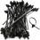 Attaches de câble en nylon à fixation par pression, lot de 50, noires 1