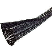 Pletený kabelový návlek se suchým zipem, 3 m, černý