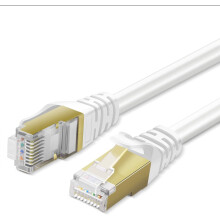 Ethernetový kábel CAT7, biely, 7,6 m, 10 Gb/s, 600 MHz