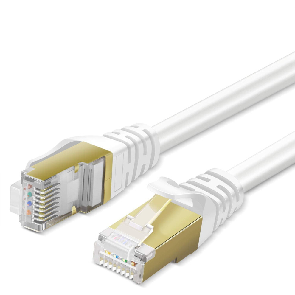 Cat 7 Ethernet Cable 25 Ft 10 Gbps 600 Mhz White 354484125040