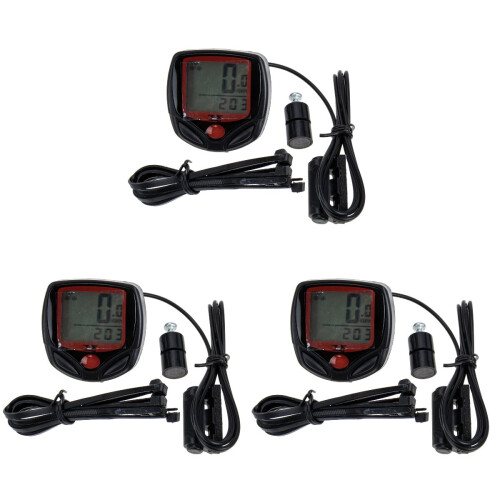Draadloze fietssnelheidsmeter/fietscomputer rood