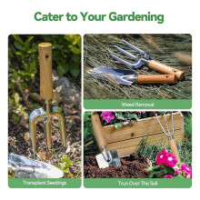 Gardening Tools 9-Piece Heavy Duty Garden Hand Tools with Fashion and Solid Garden Tools Organizer Handbag Rust-Proof