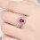 Yuehao silverring med strass, dam, storlek 7 3