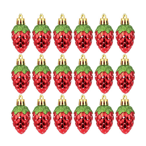 Vigorbear Weihnachts-Erdbeer-Ornament-Set, 6-teilig 2
