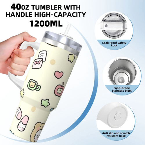 Ποτήρι Hello Kitty από ανοξείδωτο ατσάλι 40oz με καπάκι και καλαμάκι 1