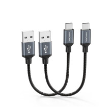 Καλώδιο USB C 6 ιντσών 3A γρήγορης φόρτισης 2 τεμαχίων