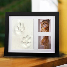 Wooden baby hand and foot print kit with cat dog paws frame