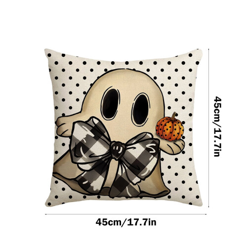Capa de Almofada Fantasma de Halloween 45x45cm (1 unidade) 2