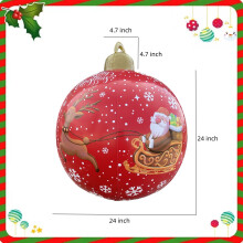Boule de Noël gonflable rouge Honeeladyy 24 pouces avec éclairage LED