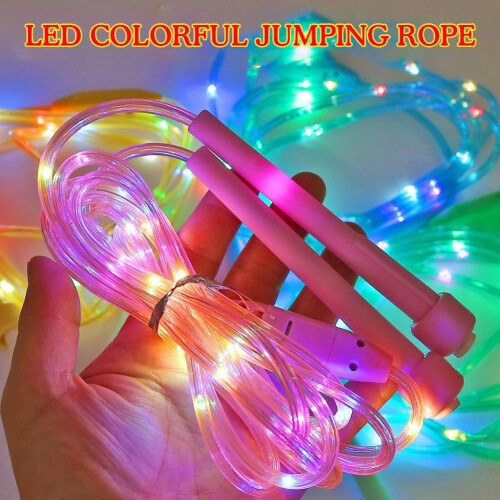 Corde à sauter lumineuse LED colorée (1 pièce) 1