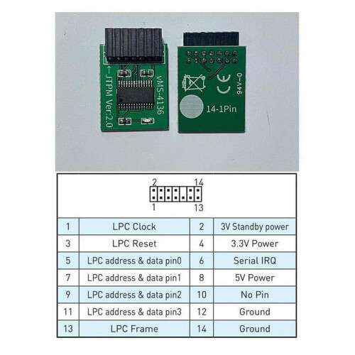 TPM2.0 Security Module LPC 20-pin 2