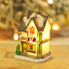 Maisons illuminées pour village de Noël en résine LED à piles