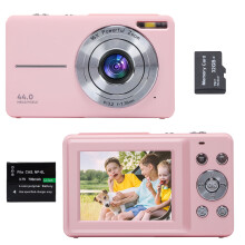 Digitalkamera für Teenager und Kinder, Pink, 1080p, 44 MP, 16-facher Zoom