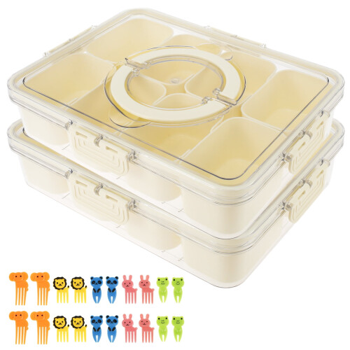 Boîte à goûter Grusce à 8 compartiments, portable
