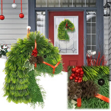 Couronne de Noël en PVC avec tête de cheval (1 pièce)