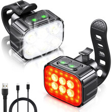Bike Light Set Rechargeable IP65 Waterproof 4x4 6x6 Modes