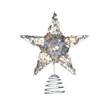 Étoile argentée pour sapin de Noël, 20 x 15 cm
