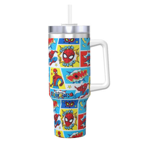Spider-Man Isolierbecher (1,2 l) mit Griff und Strohhalmdeckel 1