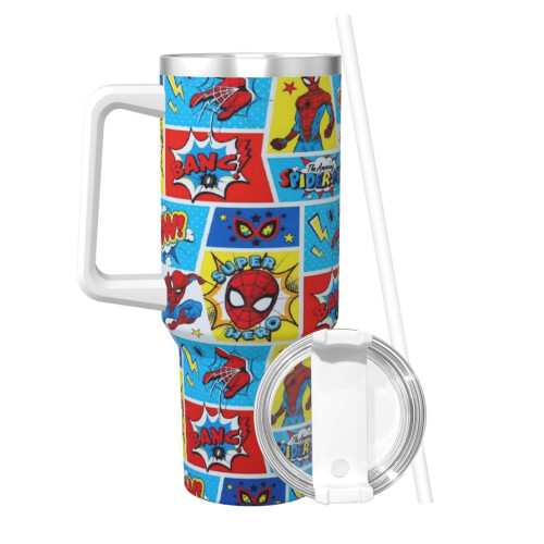 Spider-Man Isolierbecher (1,2 l) mit Griff und Strohhalmdeckel 2