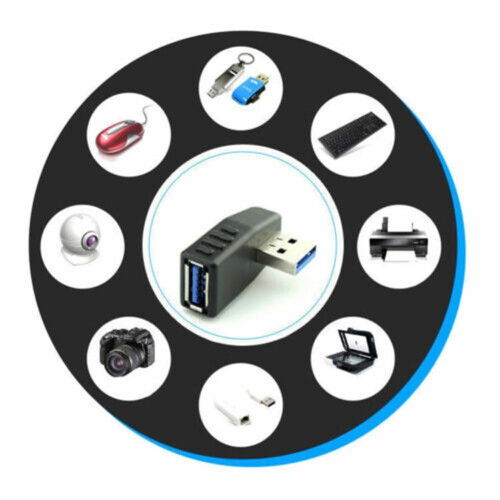 Adaptador de conector USB 3.0 macho a hembra de 90 grados con extensión angular. ¡Precio increíble! K5L4 1