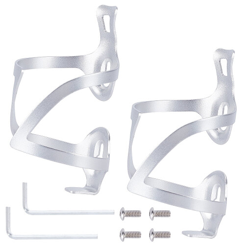 Aluminiumslegering Cykelflaskeholder Sølv 2 stk. 148x77x20mm
