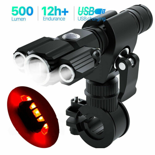 USB Rechargeable LED Bicycle Headlight Front Lamp Set