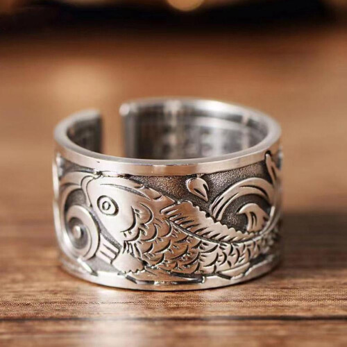 Hartsoetra koi open ring vintage stijl