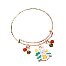 Weihnachtsarmband für Damen, verstellbar, mit Schneemann- und Baummotiv
