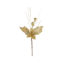Goldene Kiefernzweige als Tischdekoration für Weihnachten