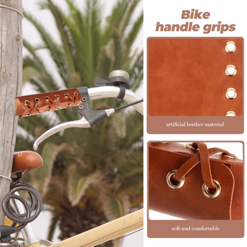Bike handlebar grips artificial leather 1 pair 1