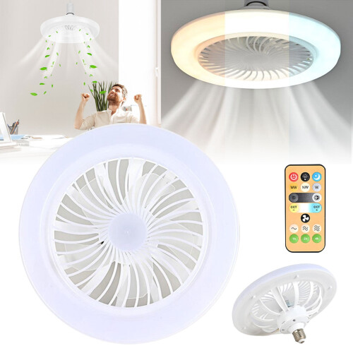 Ventilateur de plafond sans pales avec télécommande 3 couleurs et éclairage