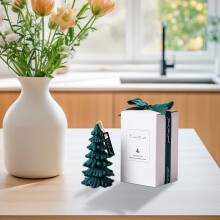 Bougie parfumée sapin de Noël faite main, neutre, 1 pièce