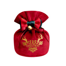 Sacs cadeaux de Noël motif cerf et flocons de neige rouges (4 pièces)