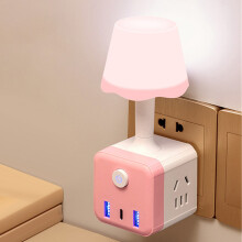 LED Bedside Lamp with Remote Control and USB Adapter Pink