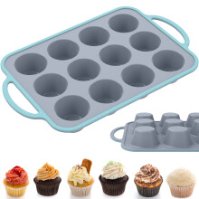 Silikónová forma na muffiny s oceľovým rámom, 12 šálok