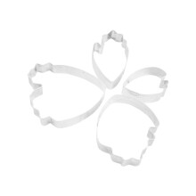 Ensemble d'emporte-pièces en acier inoxydable motif pivoine (4 pièces)