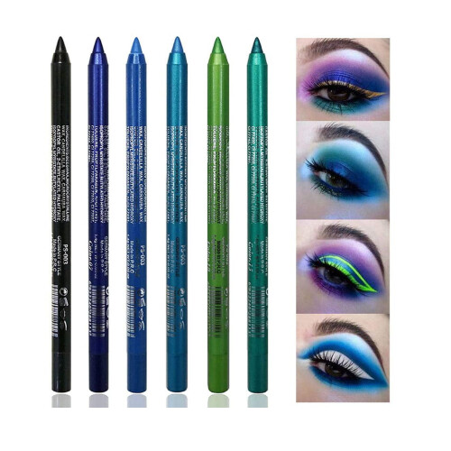 Glitter Metallic Eyelinerpotloden Waterdicht 6 stuks