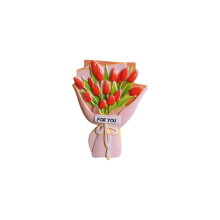 Aimants pour réfrigérateur en forme de fleur, tulipe et tournesol rouges en résine 3D.