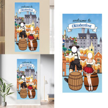 Giyblacko Oktoberfest Gesichtsfoto Flagge Banner Deutsch