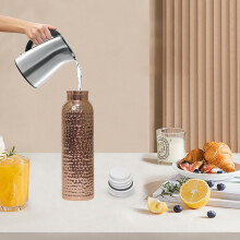 Gourde en cuivre avec sac en toile 750 ml