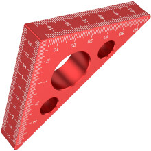Équerre en aluminium Grusce 45/90 degrés avec graduations impériales