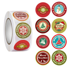 Giyblacko - Lot d'autocollants de décorations de Noël - Cadeau de Noël - 1 rouleau de 500 autocollants