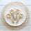 Rond de serviette en perles de bois blanches faites main avec pompon (4 pièces) 3